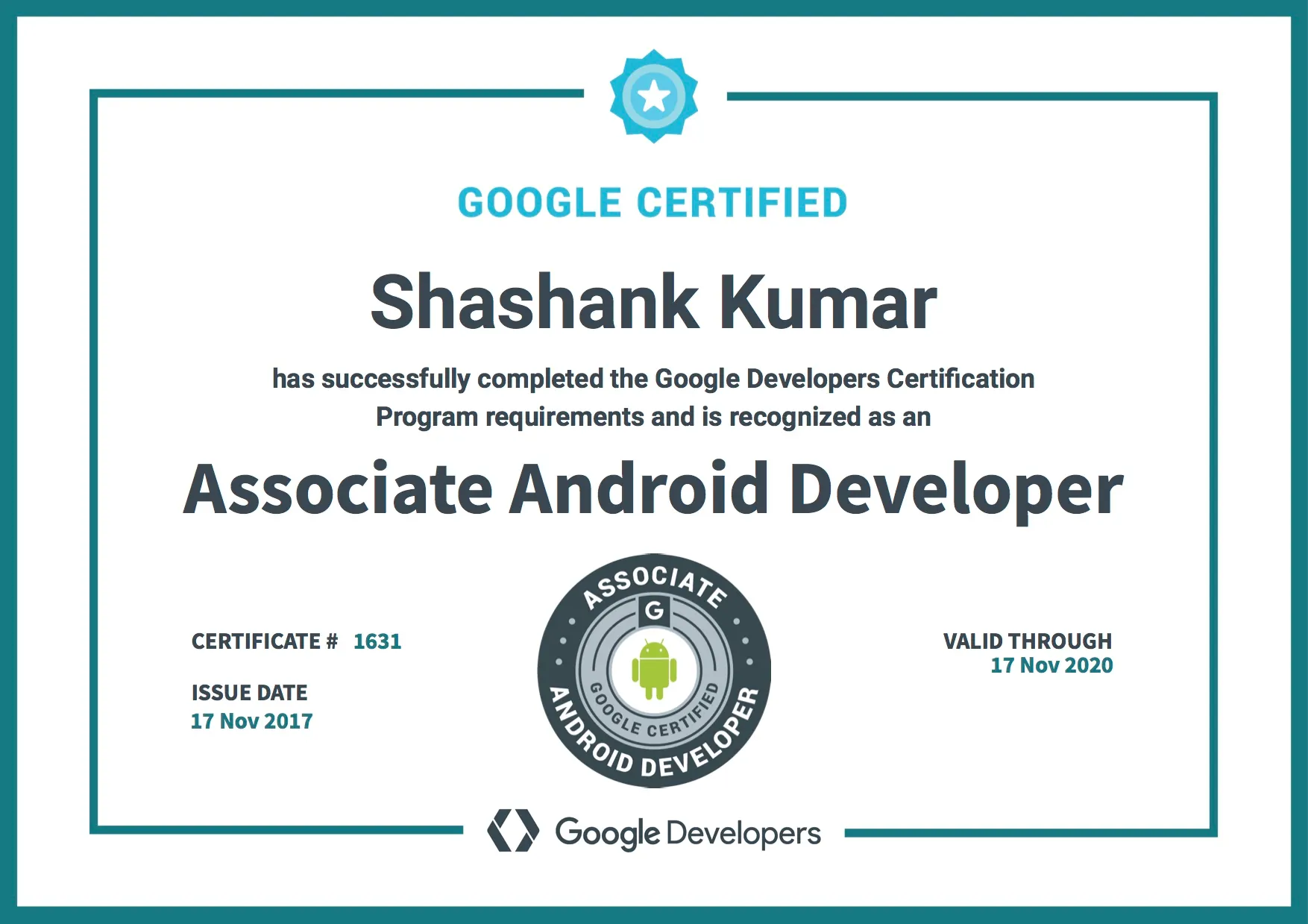Android Certification Confirmation