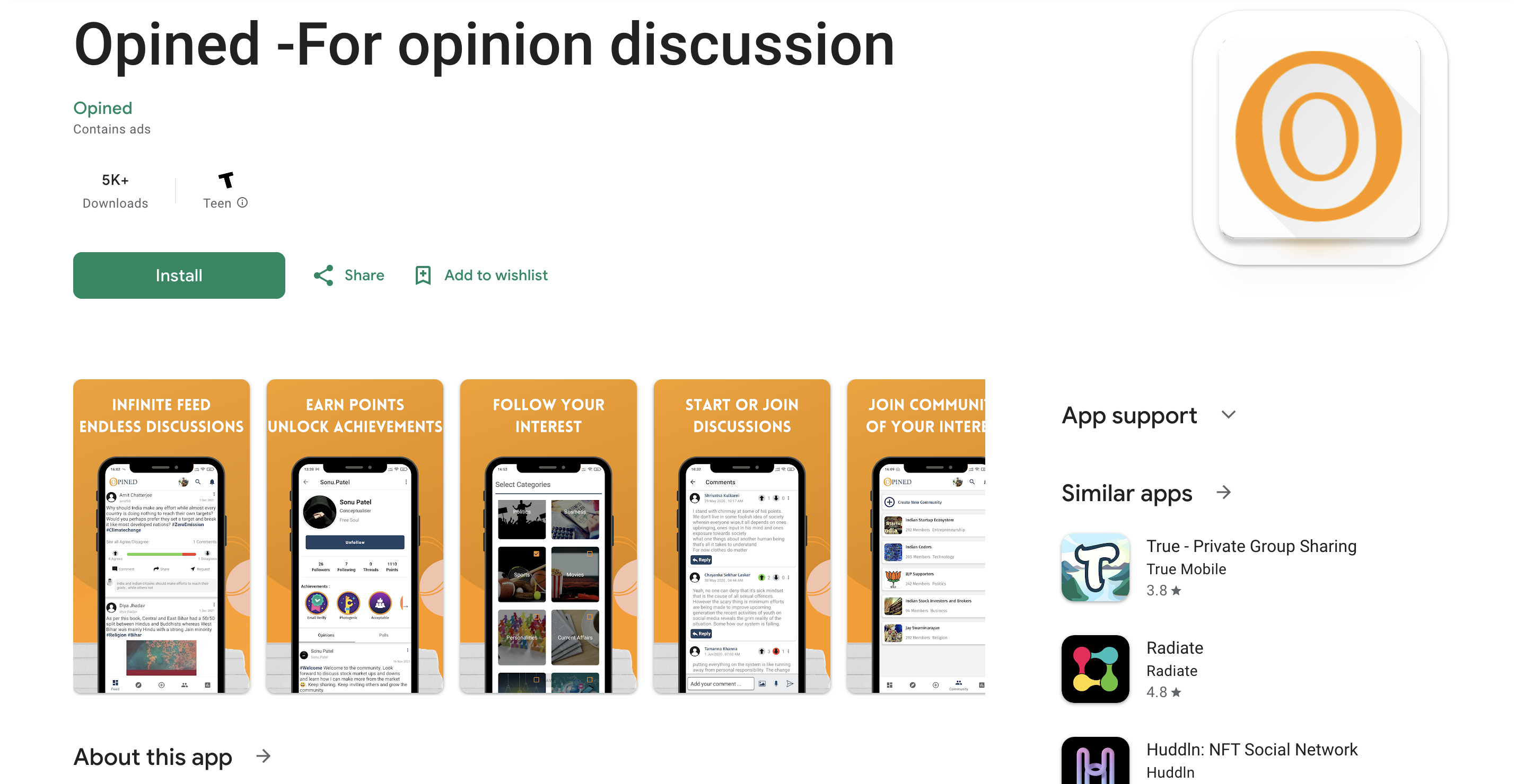 Opined Play Store Stats 10K+