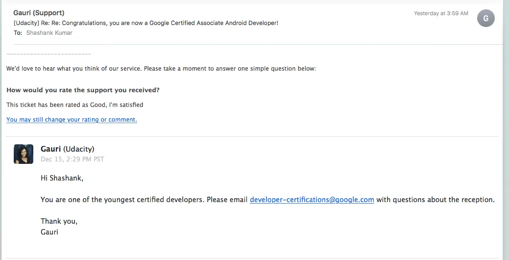 Early Certification Proof